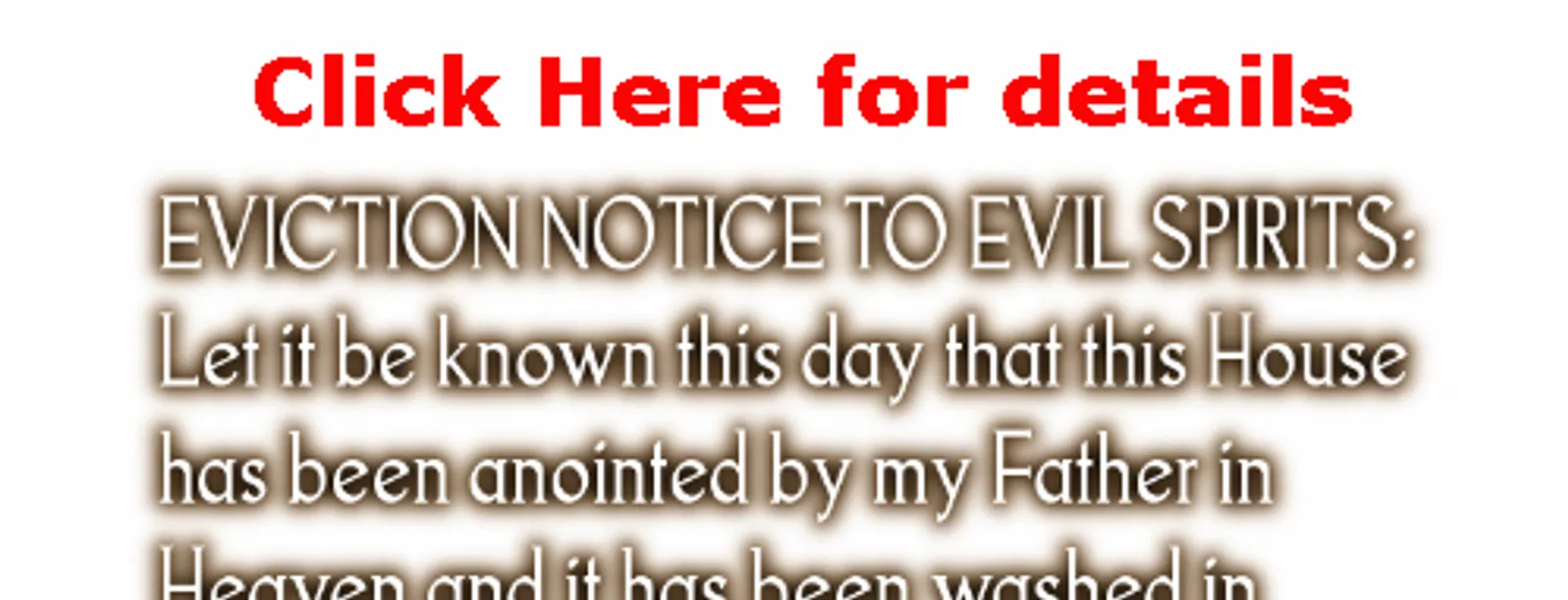 Eviction Notice To Evil Spirits